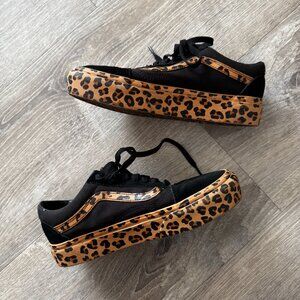Discontinued Leopard print platform Vans
